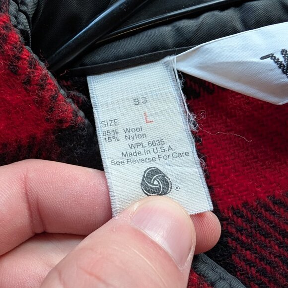 Vintage 80's 90's WOOLRICH Wool Red Plaid Button Up Flannel Size Large - Picture 3 of 4